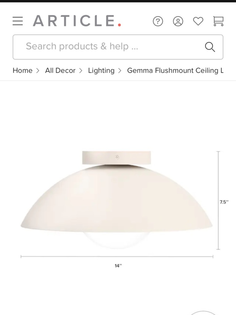 Article Cream Flushmount Dome Ceiling Light - Picture 2 of 10